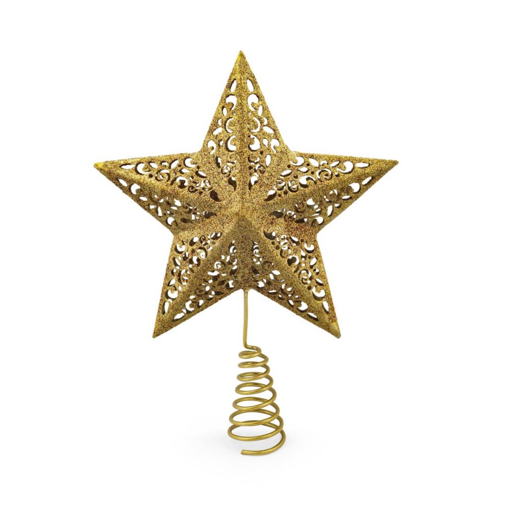 Tipperary Crystal Star Christmas Tree Topper Gold