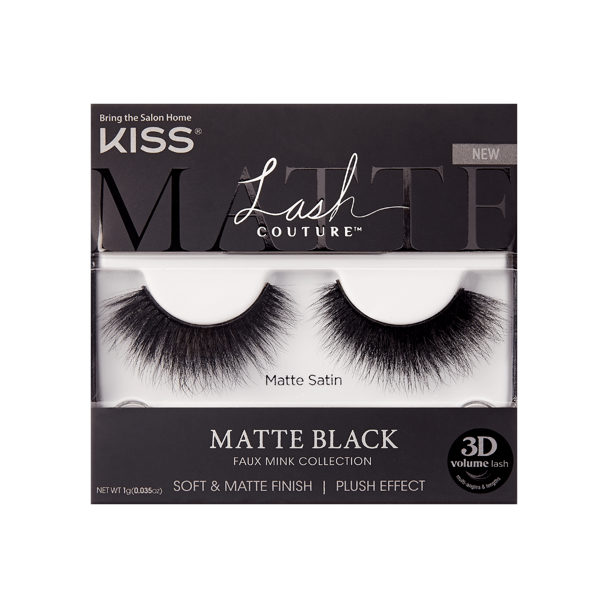 Kiss Lash Couture Matte Black Satin Faux Mink Eyelashes