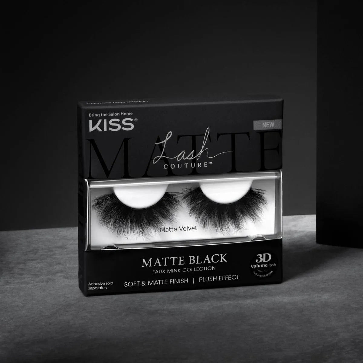 Kiss Lash Couture Matte Black Faux Mink Eyelashes - Velvet Black