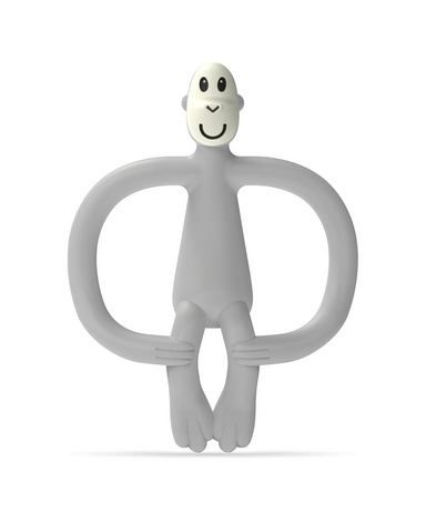 Matchstick monkey teething toy in grey 