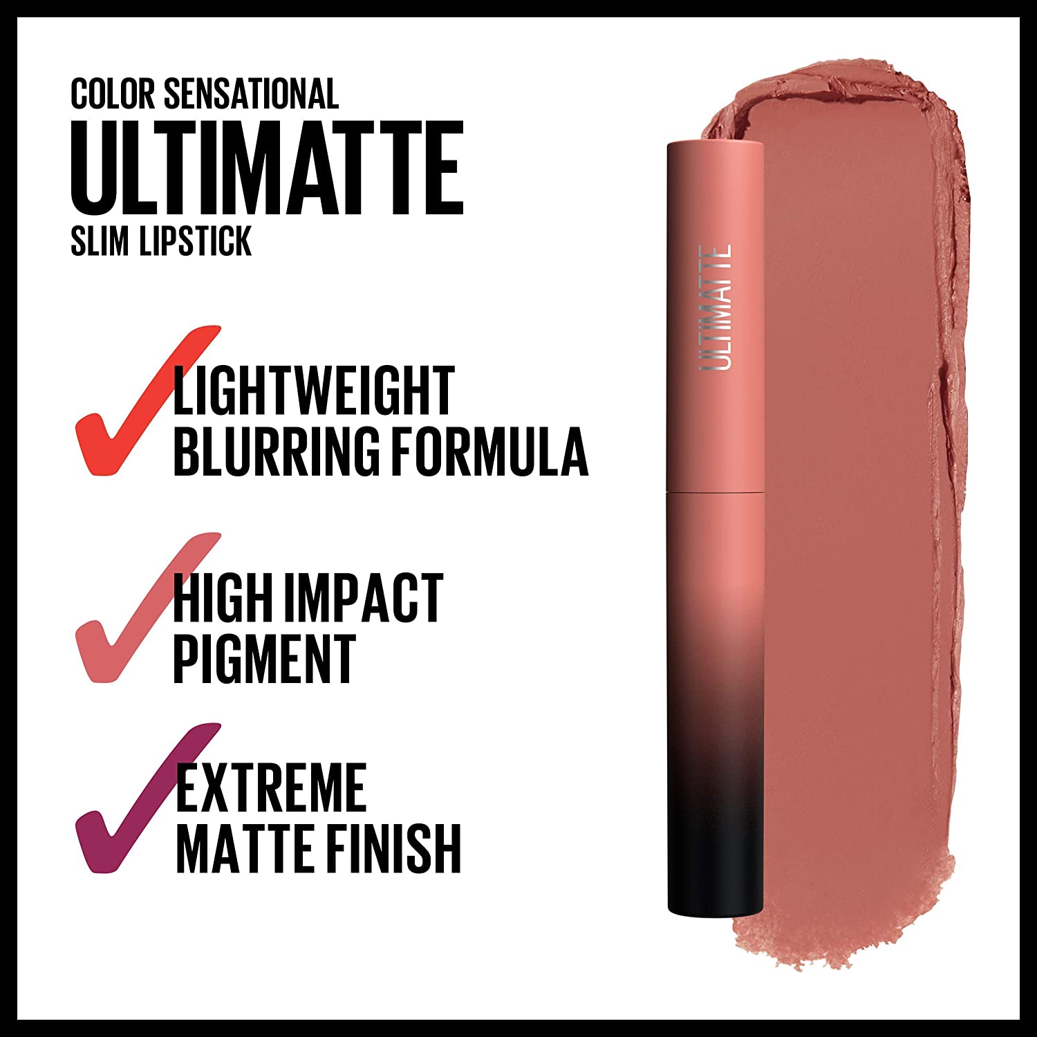 Maybelline The Ultimatte Slim Lipstick 699 More Buff Nude