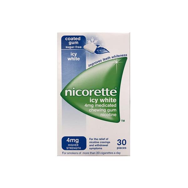 Nicorette 4mg  Icy White Nicotine Gum - 30 Pieces