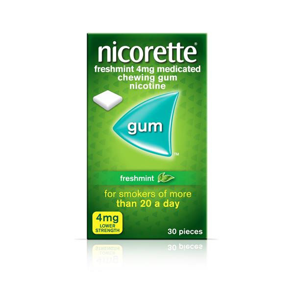 Nicorette 4mg Nicotine Freshmint Gum - 30 Pieces