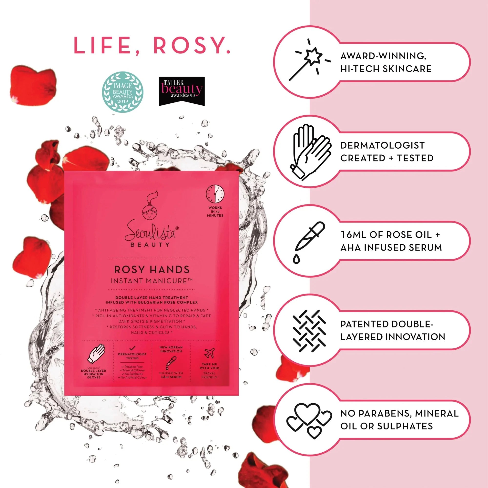 Seoulista Rosy Hands Instant Manicure Hand Treatment Mask Benefits