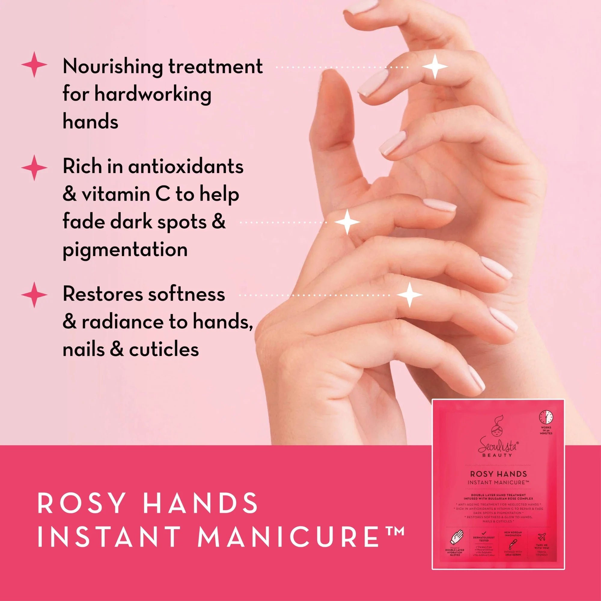 Seoulista Rosy Hands Instant Manicure Hand Mask Benefits