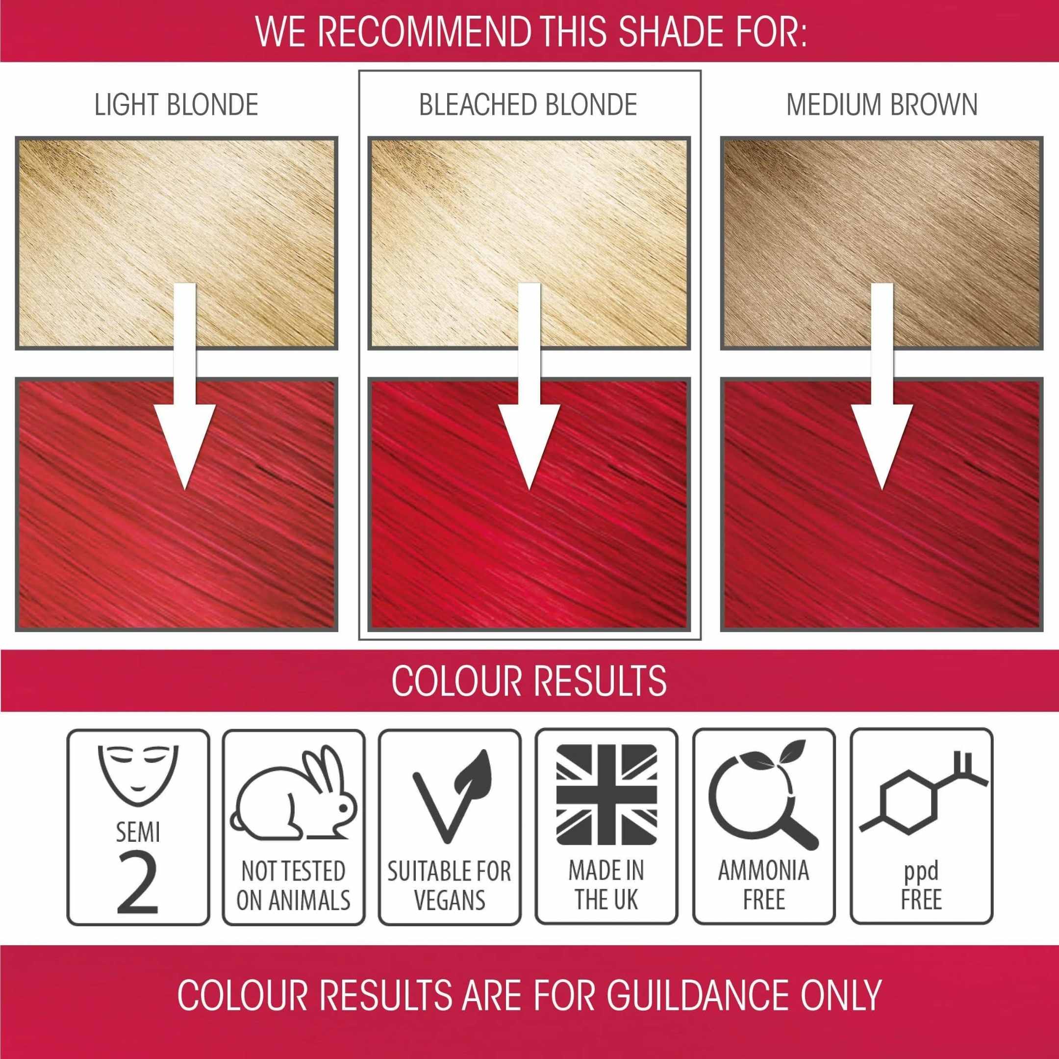 Smart Beauty Intense Red Semi Permanent Hair Colour Swatch