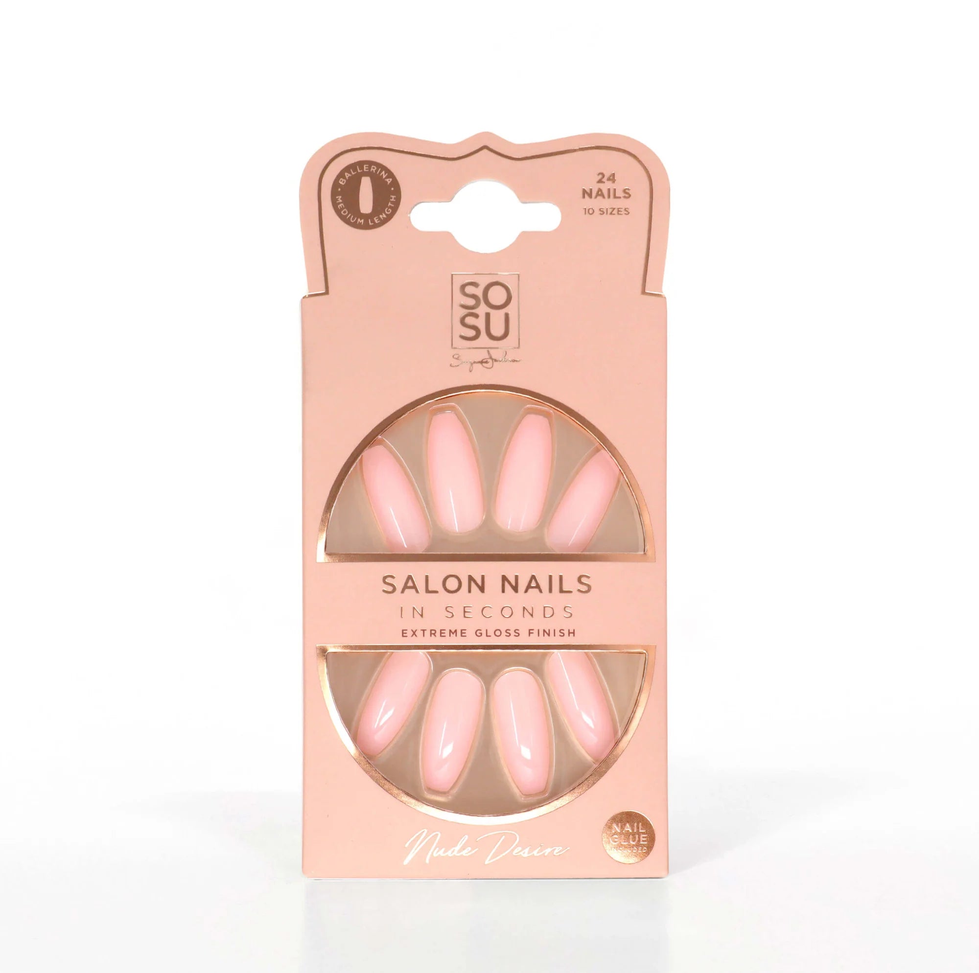 Sosu Salon Nails Nude Desire Long Ballerina Shape False Nails