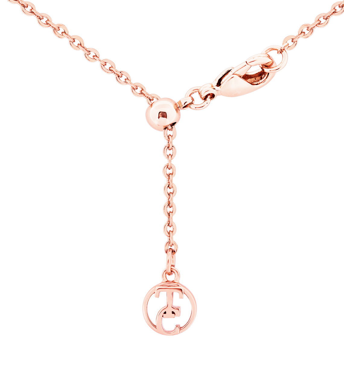 Tipperary Crystal Half Moon Opal & Rose Gold Pendant With Extender Chain