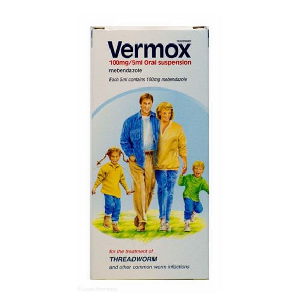 Vermox Suspension 100mg/5ml For Threadworms - 30ml