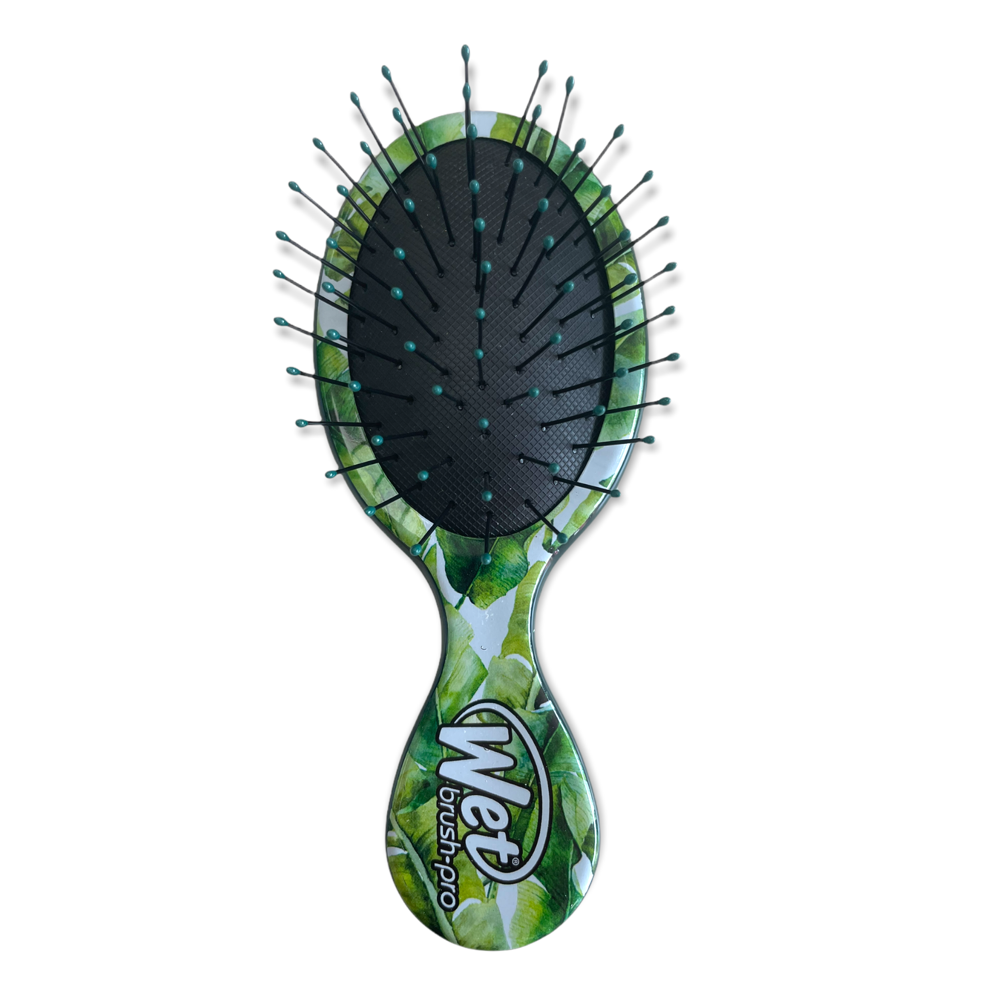 Wet Brush Pro Hello Gorgeous Green Tropical Print Hairbrush Mini Detangler With Soft Bristles