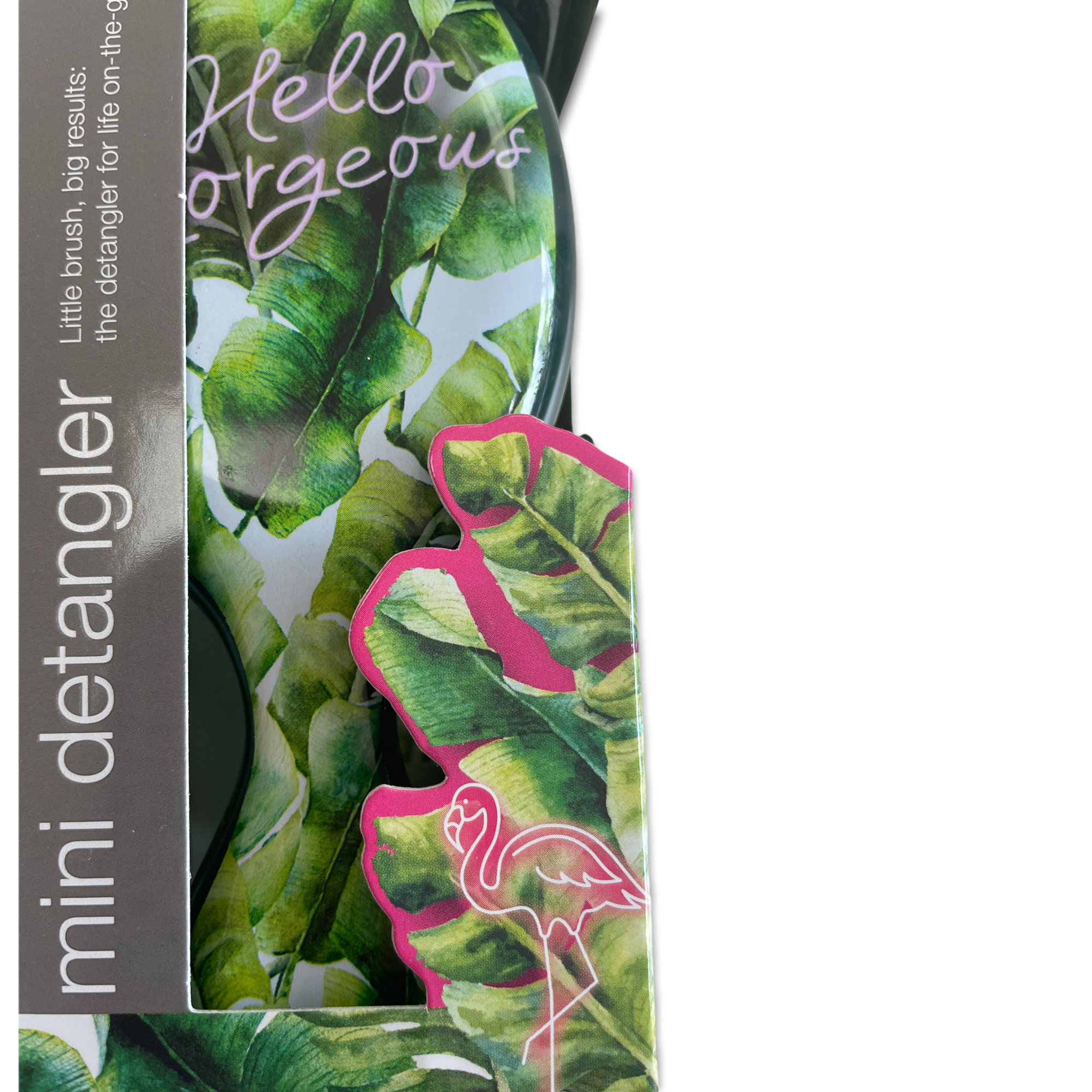 Wet Brush Pro Detangler - Hello Gorgeous Green Tropical Print Mini Hairbrush