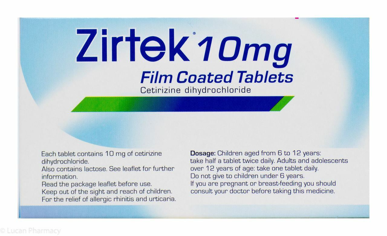 Zirtek 10g Non-Drowsy Antihistamine Allergy Relief Tablets - 30 Pk
